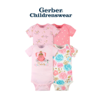 Gerber Princess Short Sleeve Onesies Bodysuits 4pcs - Image 7