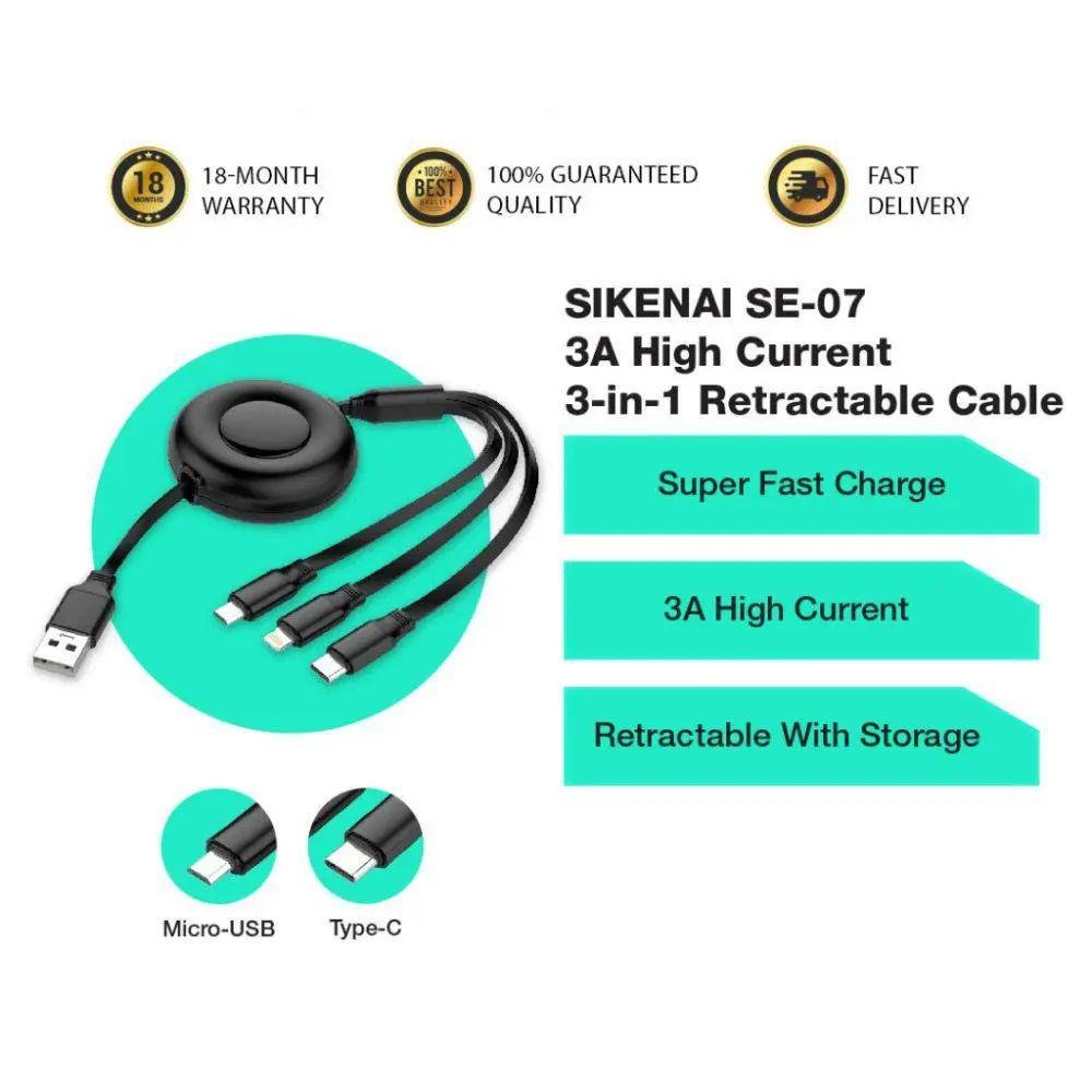 04322b10c4388648a807efab1115fec4-1.jpg SIKENAI 3 in 1 Flat Retractable Storage Cord Cable SE-07 - Image 1
