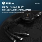 SIKENAI 3 in 1 Flat Retractable Storage Cord Cable SE-07 - Image 2