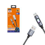 OUGER M20 6A 1000mm Color Breathing Lamp Fast Charging Data Cable – USB to Lighning - Image 2
