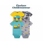 Gerber Trucks Short Sleeve Onesies Bodysuits 4pcs