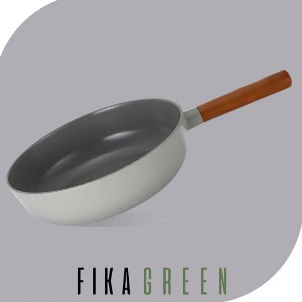 1b9e4abd5211e94f56be9a9f8a5c5e8e-1.png Neoflam FIKA Green Wok with Glass Lid 26cm - Image 1