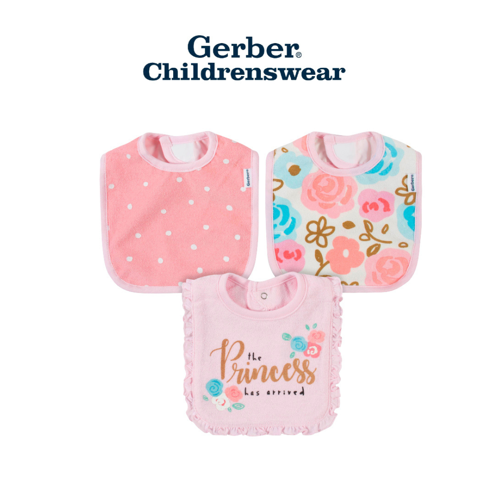 1bb2be3e03e48bb4f164c6bbf9be1e98-2.png Gerber Girls Princess Bibs 3pcs - Image 1