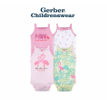 Gerber Flamingo Sleeveless Onesies Bodysuits 4pcs