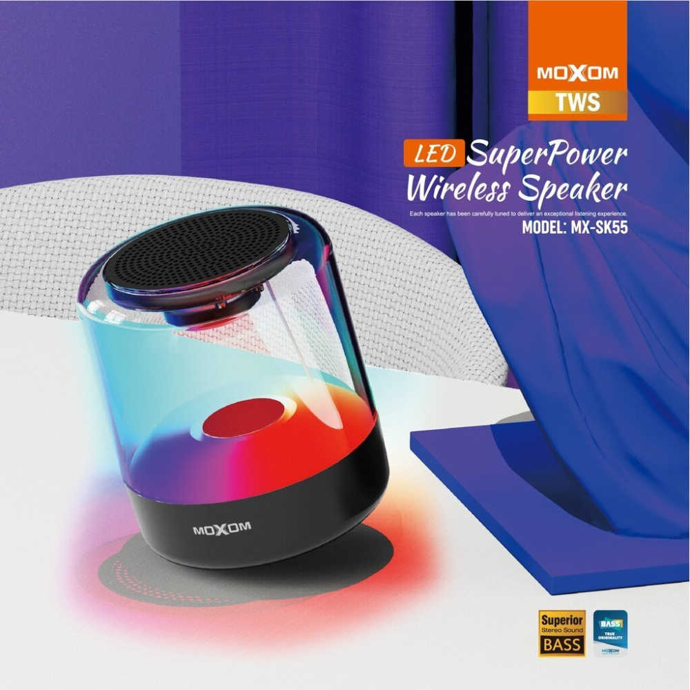 22cfde13d7c53dee10beaf78fd9a166f.png Moxom LED Super Power Wireless Speaker MX-SK55 - Image 1