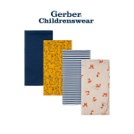 Gerber Boys Fox Flannel Receiving Blankets 4pcs