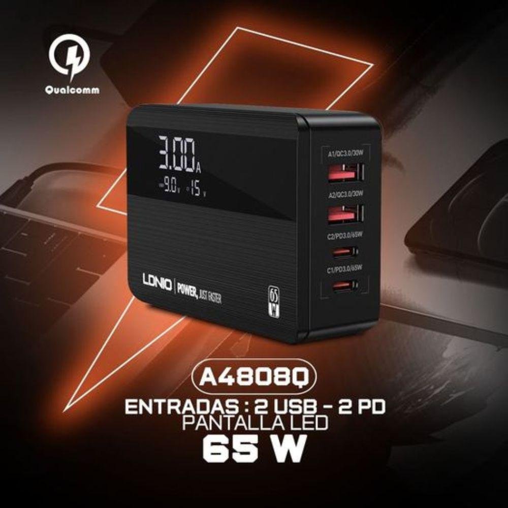 2eeb8f1bd5f12951ae11fe47b2e2208f.jpg Ldnio Dual PD USB Desktop Charger 65W A4808Q - Image 1
