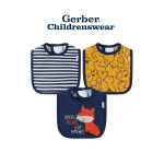 Gerber Boys Fox Bibs 3pcs