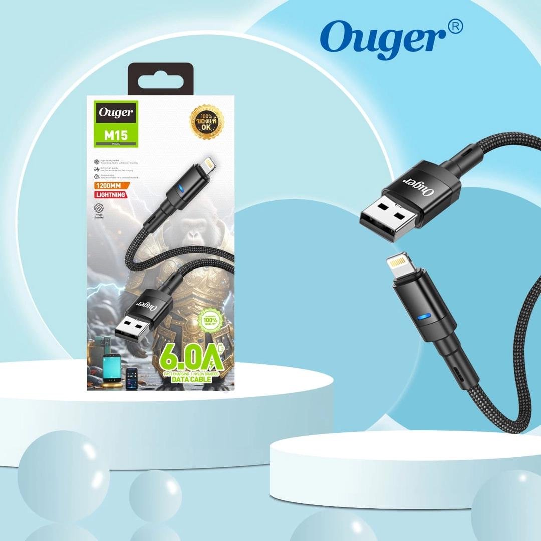 3e3021360ffa322f68b609b01c840783.jpg OUGER M15 6A 1200mm Fast Charging Data Cable – USB to Lighning - Image 1