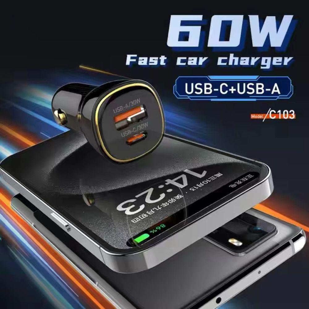 3f82a12c800a3120ee8c56d8459ffd6e.jpg Ldnio QC Super-Fast Car Charger 60W PD C103 - Image 1