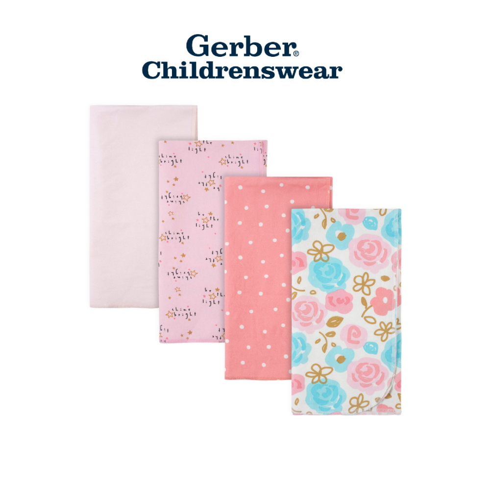 5584d73d598989406fb135bf9b310903-2.png Gerber Princess Flannel Receiving Blankets 4pcs - Image 1