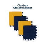 Gerber Boy Gold & Navy Washcloth Onesize 4pcs