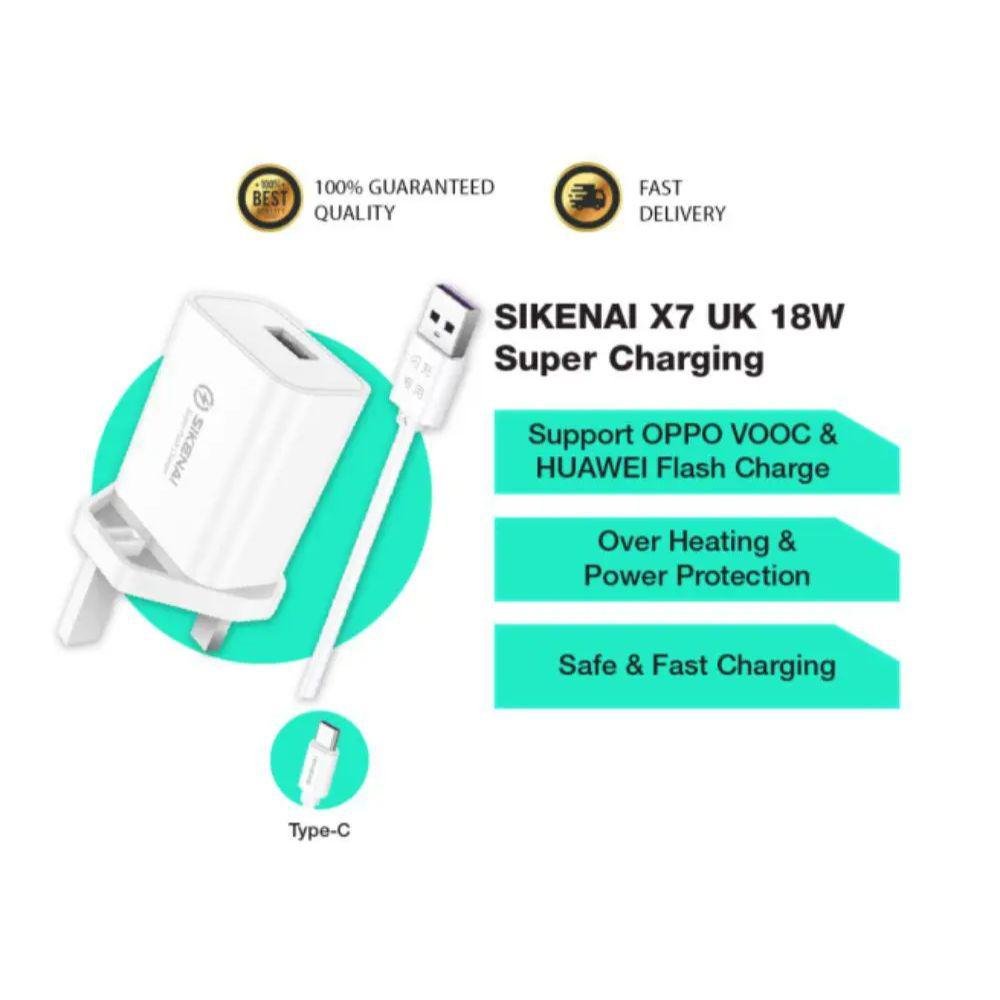 66fcef1ff146ad219e2b49b946d8f27f-1.jpg SIKENAI 1.2M 3 Pin Super Fast Charger X7 UK - Image 1