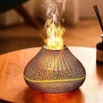 LavaMist Flame Aroma Diffuser 160ml | USB Essential Oil Humidifier with Night Light