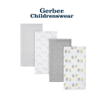 Gerber Baby Animals Flannel Receiving Blankets 4pcs