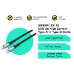 SIKENAI 1.5M 60W Fast Charging Cable Type-C to Type-C SX-12