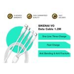 SIKENAI 1.2M 3 in 1 USB Quick Charge Foldable Cable VO-03