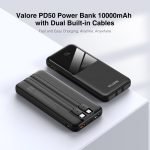 Valore 10000MaH Fast Charging P/Bank W C&L Cables PD50 - Image 2