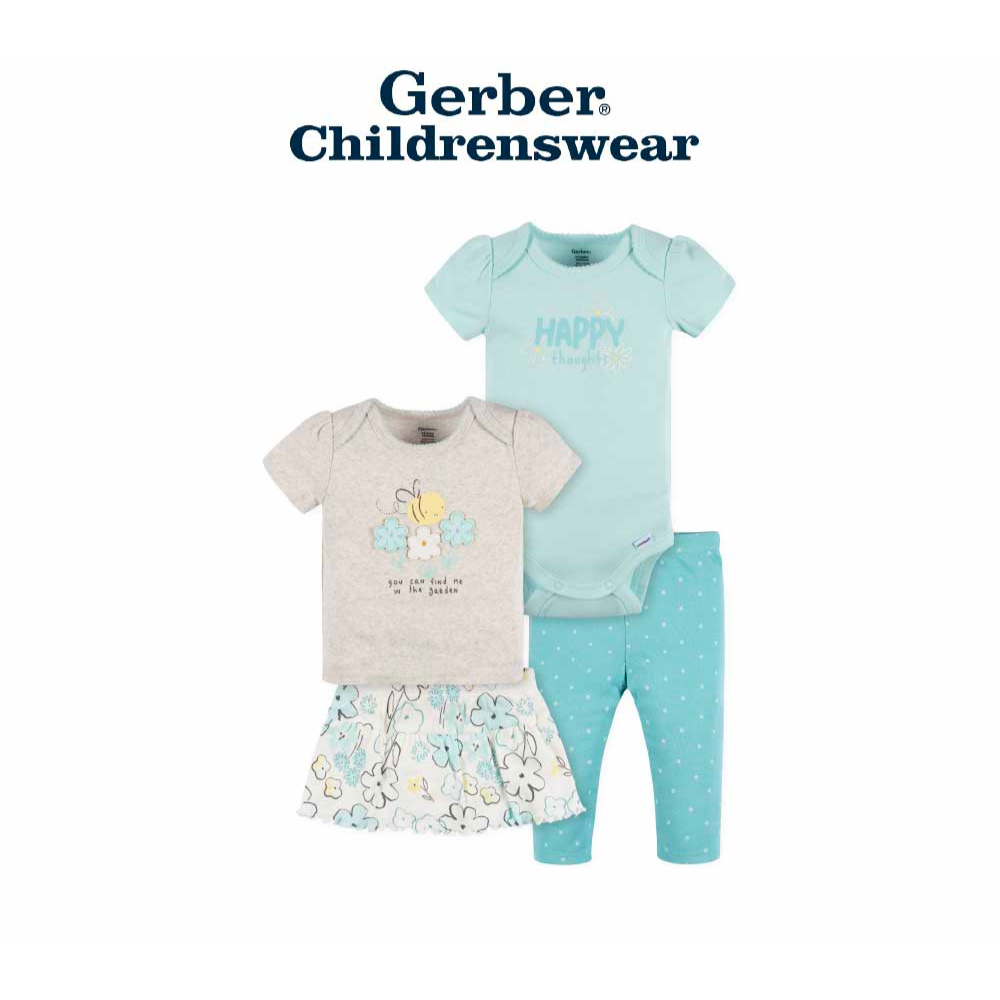850501fadeded5b0ed6b629a7ef05d9f-2.png Gerber Baby Girl 3D Bee Outfit Set 4pcs - Image 1