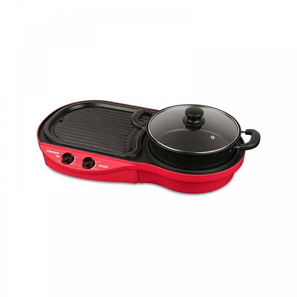 883b19efa30f658a4a984375738f2dc3.jpg Cornell 2 in 1 Grill & Steamboat Non-stick Coating plate Pan - Image 1