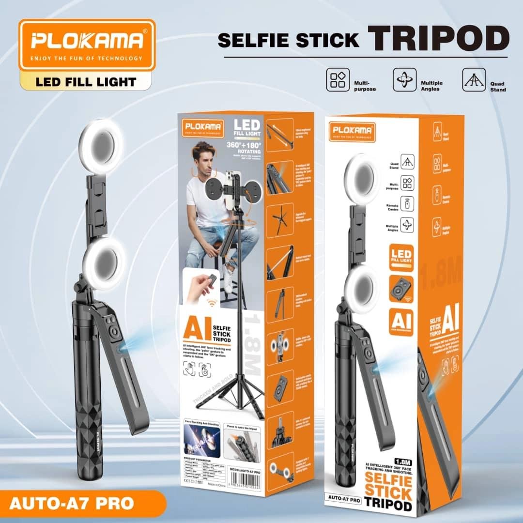 8bae7a8e02c860fa834bbeadf6ad3f4a.jpg AI Intelligent 360 Face Tracking Selfie Stick - Image 1
