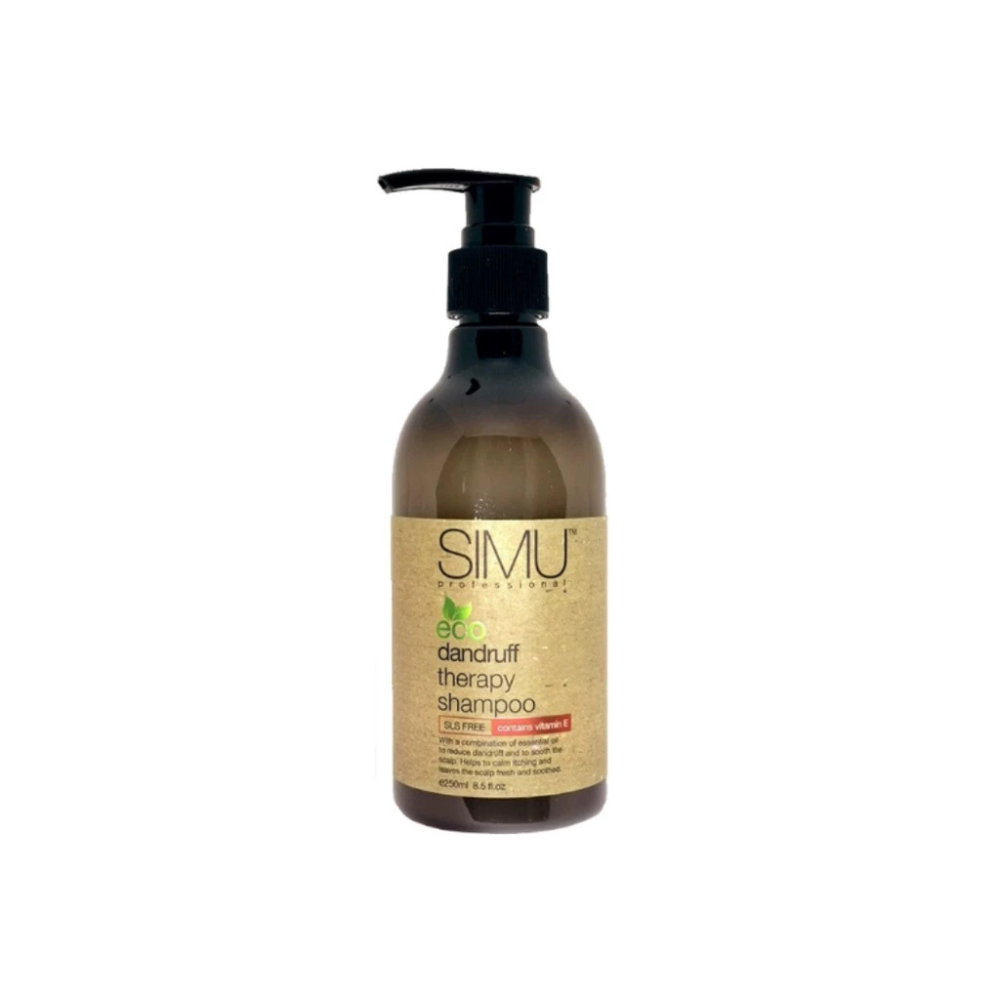 8e19aa519a4cedb7e1ef9a96dcfebe1e-3.png Simu Professional Eco Dandruff Therapy Shampoo 250ml - Image 1