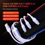 Valore 3-In-1 USB-A To Usb-C/Ip/Micro-B Cable (1.2M) CA-026 - Image 3