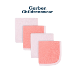 Gerber Girl Pink & Coral Washcloth One Size 4pcs