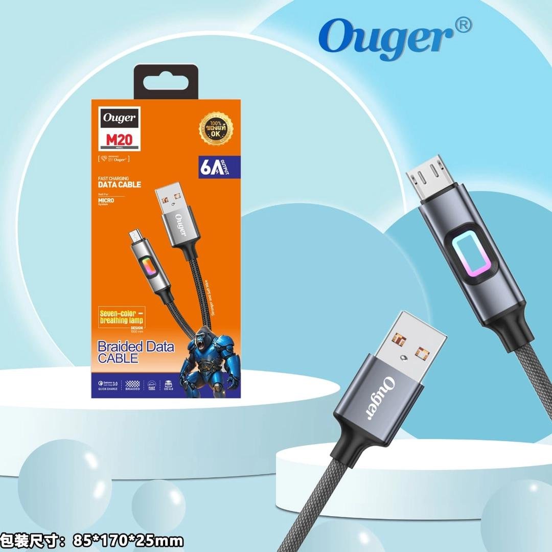 9ed129ef04634da33310825c7b0fee4f.jpg OUGER M20 6A 1000mm Color Breathing Lamp Fast Charging Data Cable – USB to Lighning - Image 1