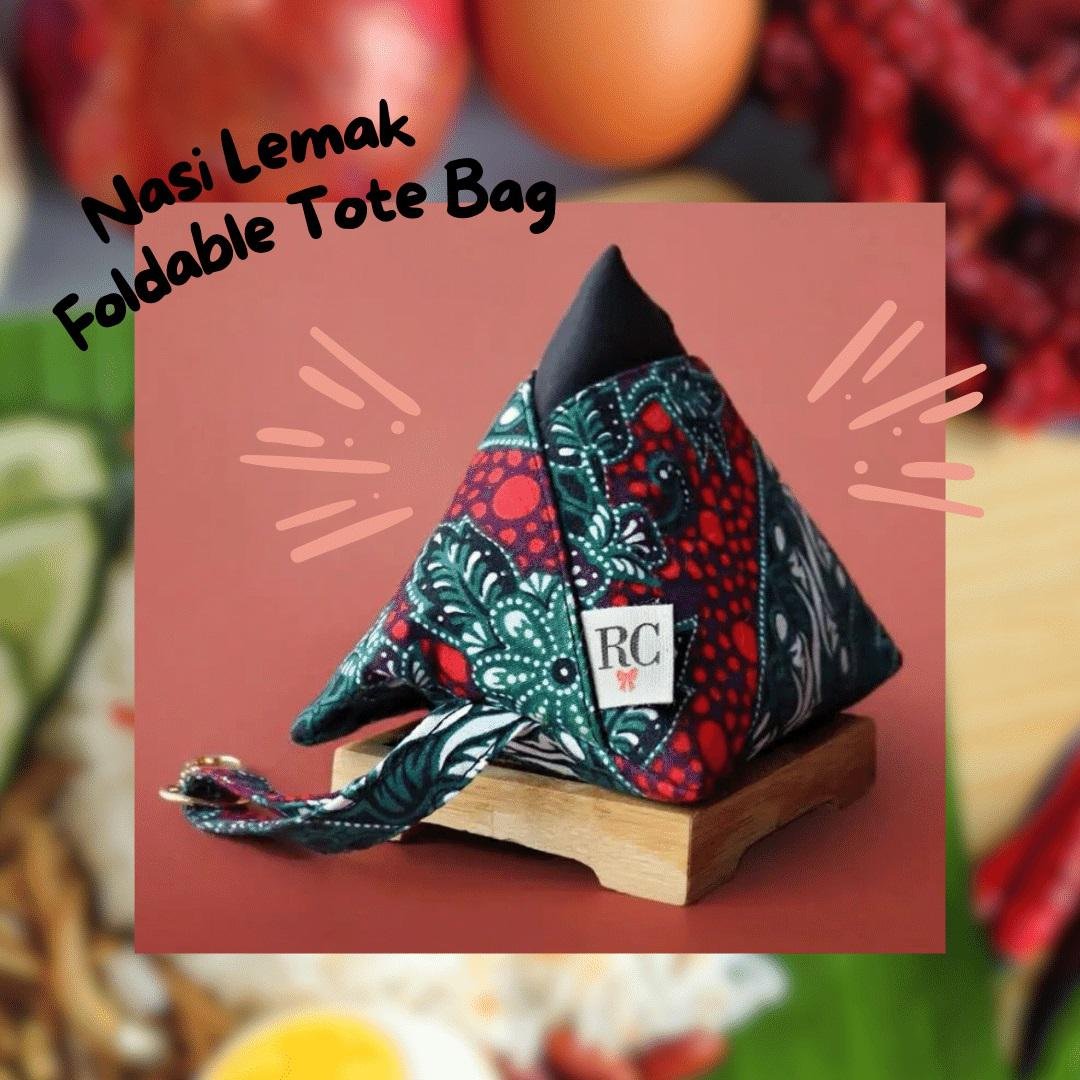 9f5ba31f297eba9e4a7efc95b508d5b9.jpg KTJ Kopitiam Series:Nasi Lemak Foldable Totebag - Image 1