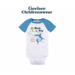 Gerber Shark Short Sleeve Onesies Bodysuits 4pcs - Image 5