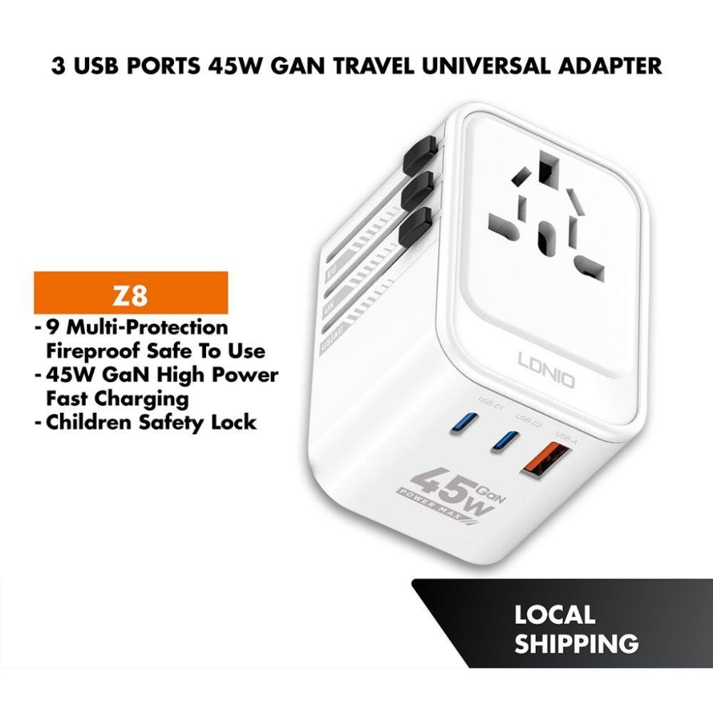 a4fc393f0d21cac43ea883e058df408e-2.jpg Ldnio Universal Travel Adapter 45W Z8 - Image 1