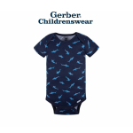 Gerber Shark Short Sleeve Onesies Bodysuits 4pcs - Image 4