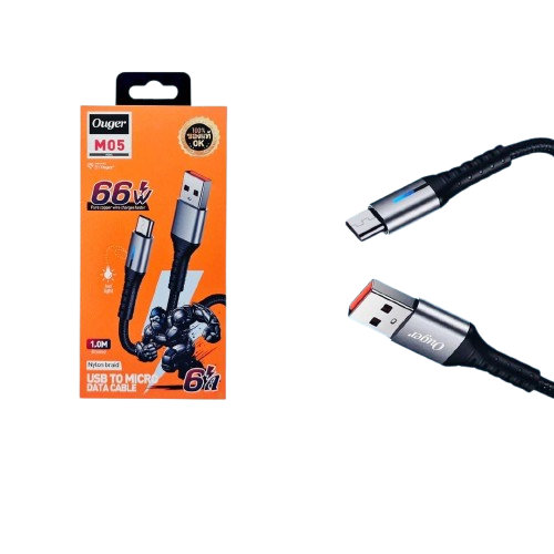 cefb043dd319ab4e494cbebee63a1164.png OUGER M05 6A 66w 1000mm LED Data Cable – USB To MICRO - Image 1