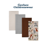 Gerber Boys Dino Flannel Receiving Blankets 4pcs