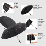 23 Inch Auto Open 12 Panel Double Ribs Umbrella - Image 2
