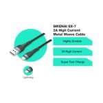 SIKENAI 1M 2A Fast Charging Lightning Cable SX-7 – Green