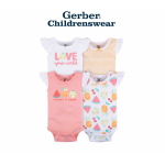 Gerber Fruits Sleeveless Onesies Bodysuits 4pcs