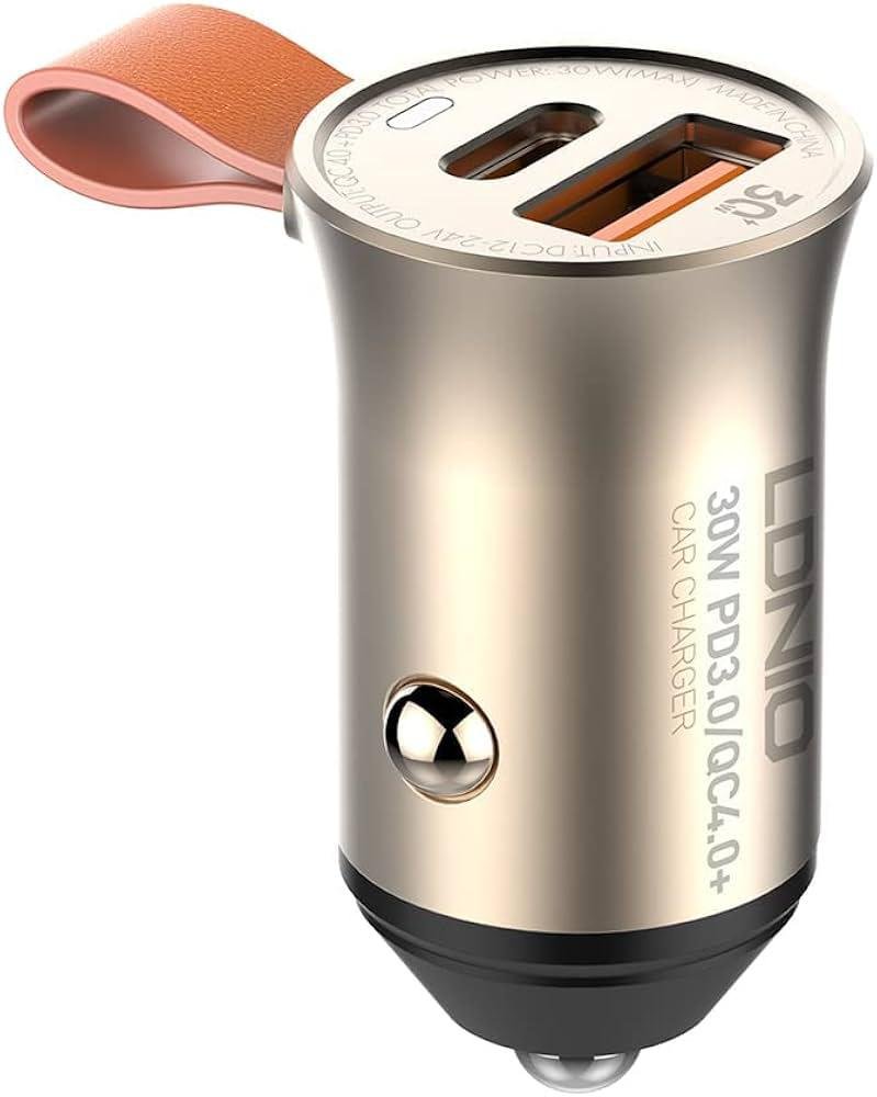 f082910051a6226be64dbdf15dc4fa92-1.jpg LDNIO C509Q 30W ULTRA Mini Zinc Alloy Shell Car Charger - Image 1
