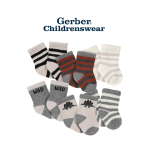 Gerber Dino Wiggle-Proof Jersey Crew Socks 6pcs
