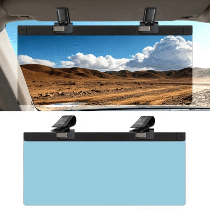 Car Sun Visor Extender, Polarized Dual-Clip Adjustable Sun Visor Extender, Sun Visor Uv400, Anti-Glare, Uv Protection, Anti-Reflective, Universal Large Size, Easy to Install, Car Interior Additions