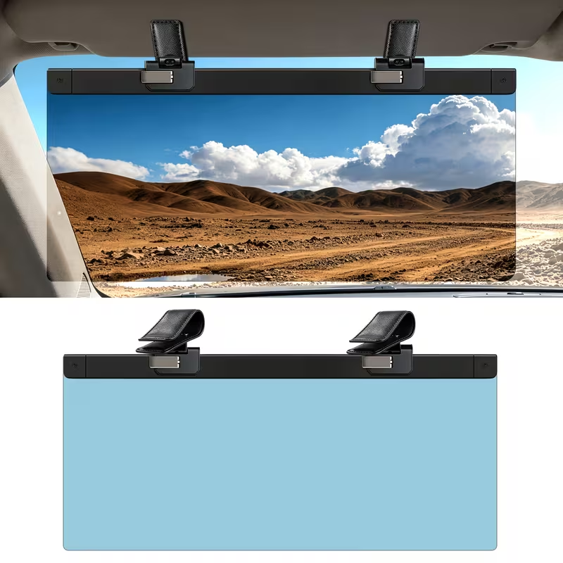 主图1 Car Sun Visor Extender, Polarized Dual-Clip Adjustable Sun Visor Extender, Sun Visor Uv400, Anti-Glare, Uv Protection, Anti-Reflective, Universal Large Size, Easy to Install, Car Interior Additions - Image 1